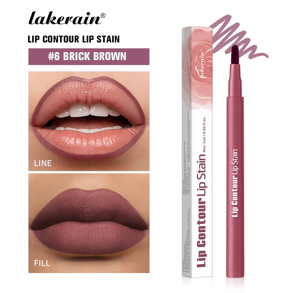 2-in-1 Dual-Tip Waterproof Lip Stain and Liner Pen
