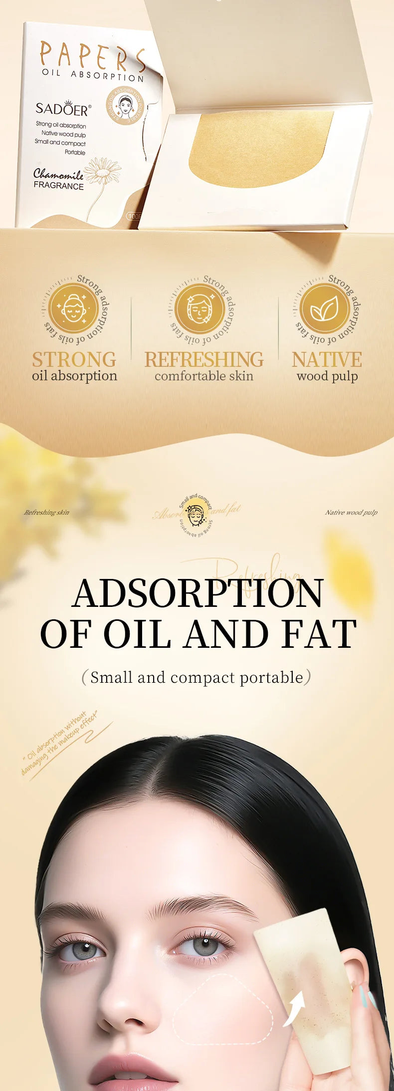 Oil-Absorbing Face Blotting Sheets for Oily Skin
