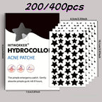 Star-Shaped Hydrocolloid Acne Patches for Fast Blemish Healing