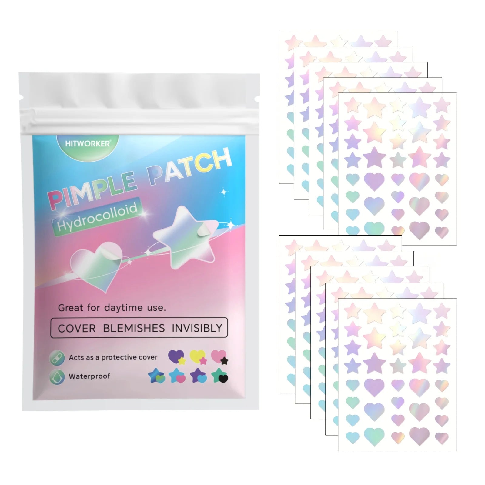 Colorful Hydrocolloid Pimple Patches for Blemish Treatment - 1
