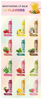12-Piece Fruity Moisturizing Lip Balm Set