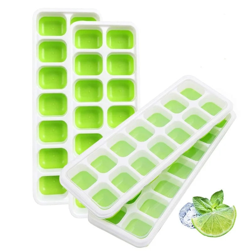 14-Grid Easy-Release Silicone Ice Cube Tray