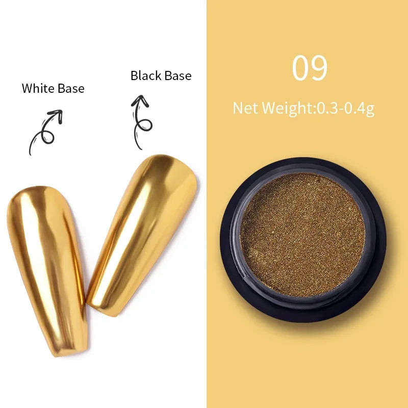 Metallic Mirror Effect Nail Glitter Chrome Powder - 13