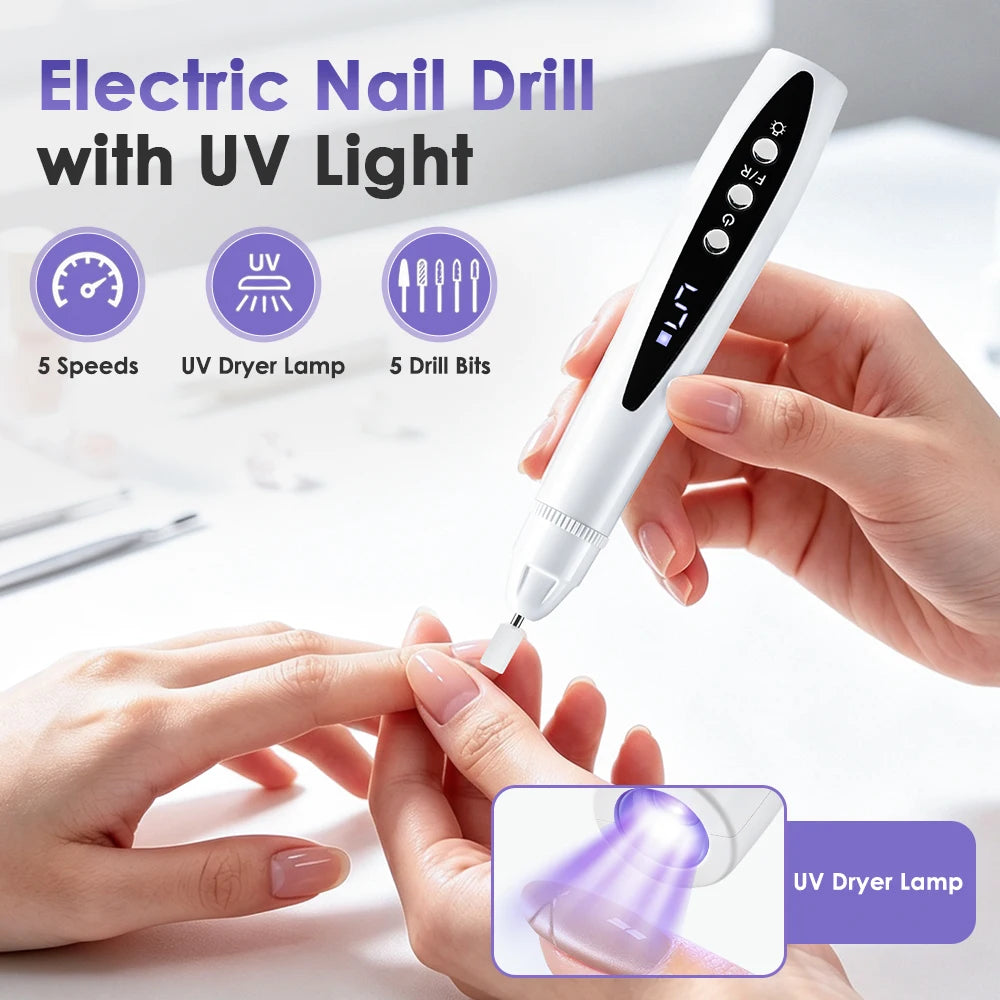 2-in-1 Cordless Electric Nail Drill and UV Gel Dryer