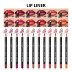 12-Piece Waterproof Long-Lasting Lip Liner Pencil Set