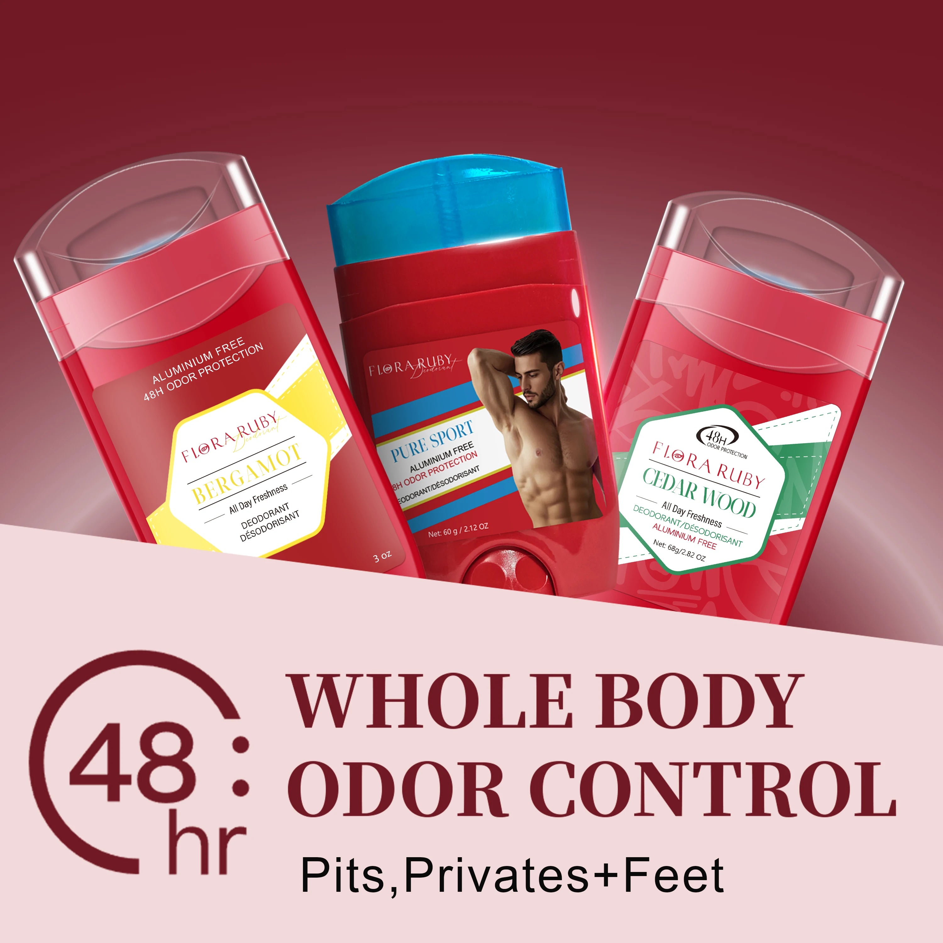 Aluminum-Free Men's Deodorant Stick 3-Pack