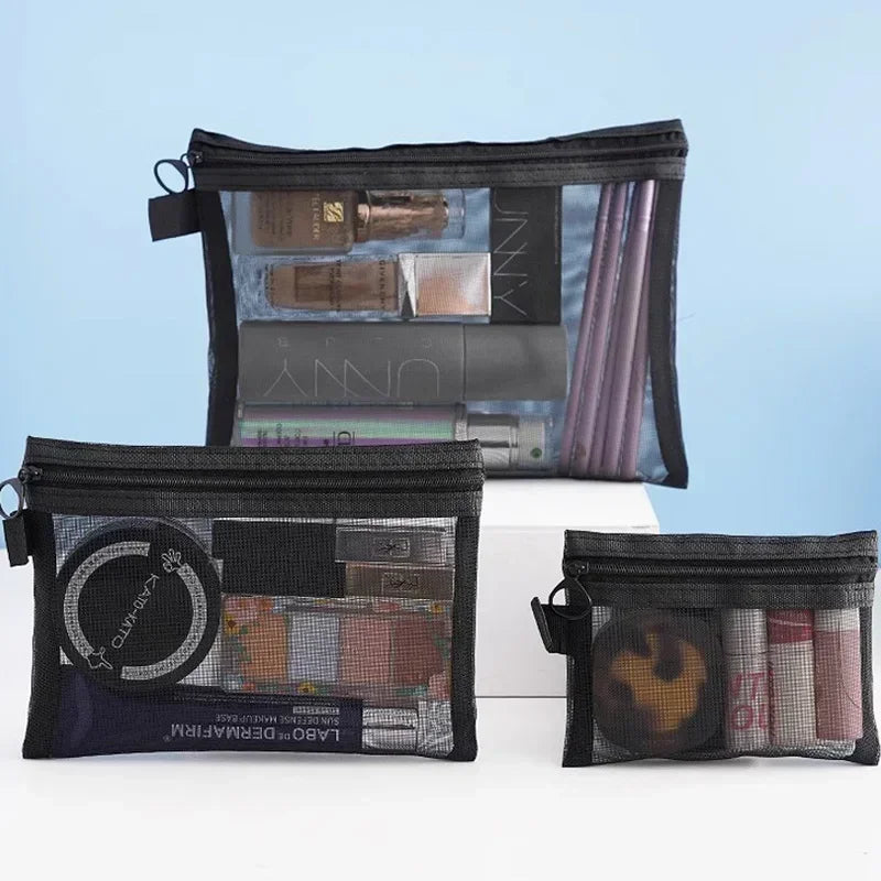 3-Piece Mesh Travel Toiletry and Makeup Organizer Set - 6