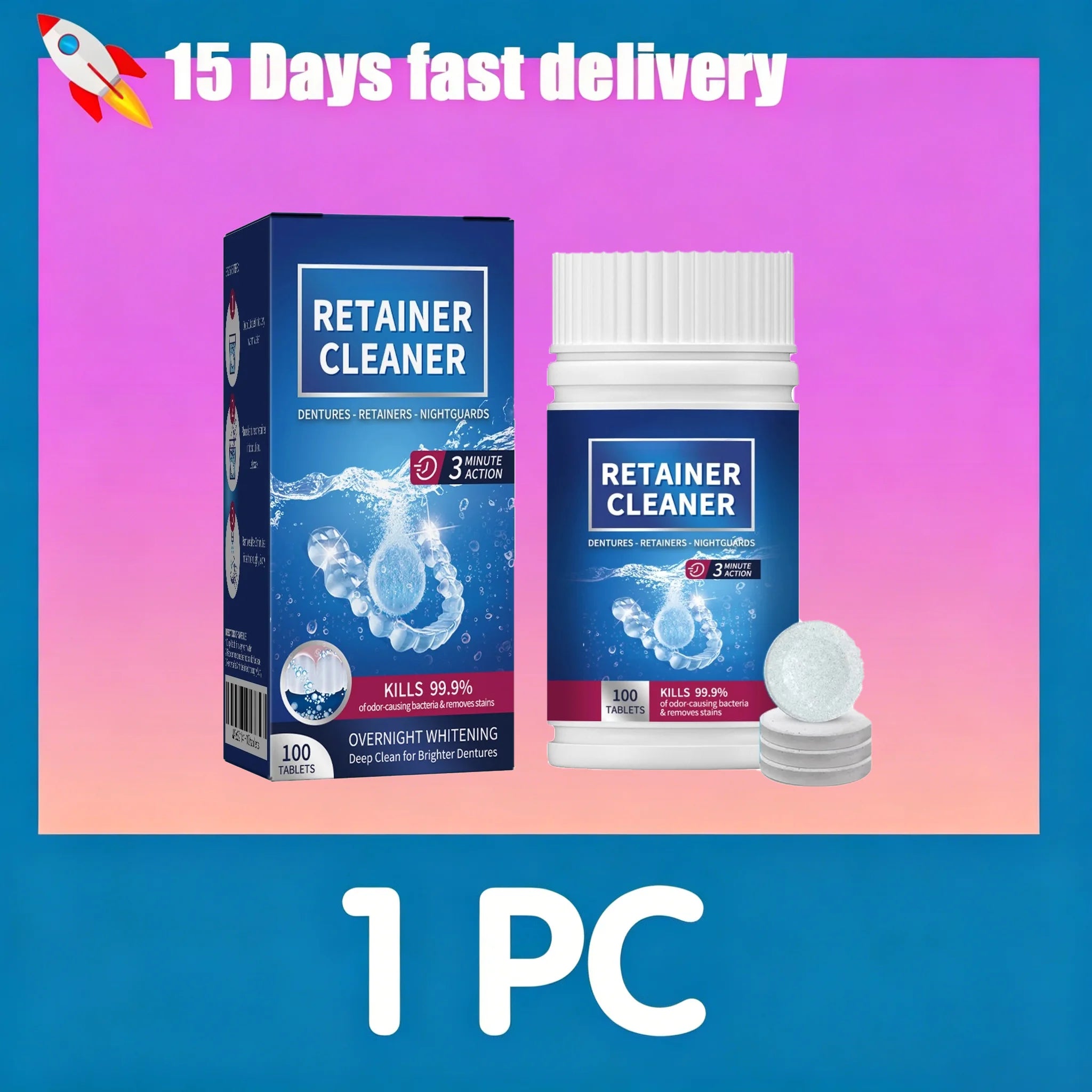 Denture and Retainer Cleaning Tablets (100 Count) - 9