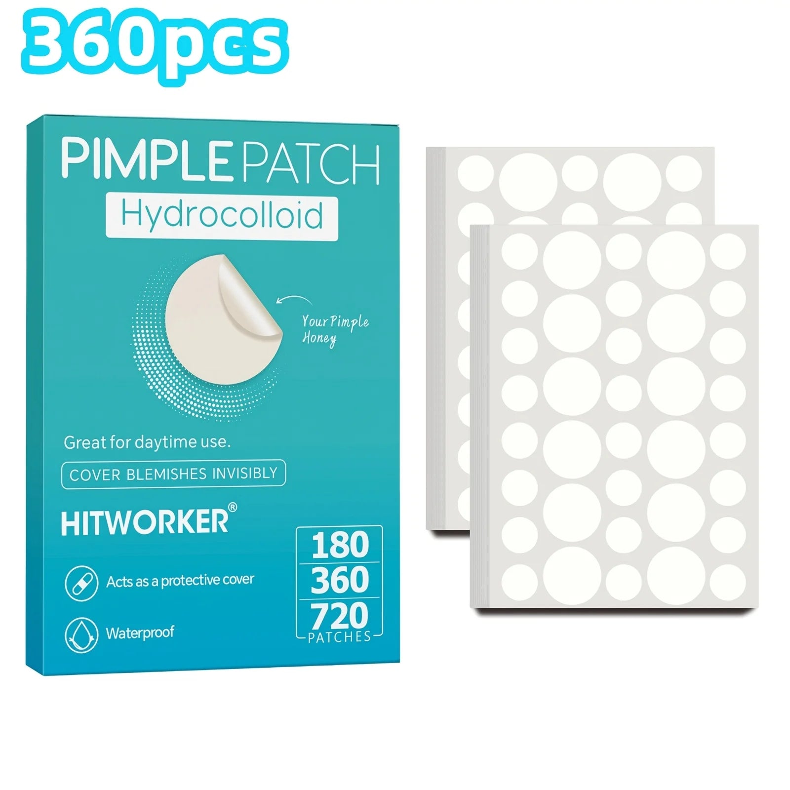Invisible Hydrocolloid Acne Patch Set for Fast Blemish Healing - 12