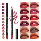 12-Piece Waterproof Long-Lasting Lip Liner Pencil Set