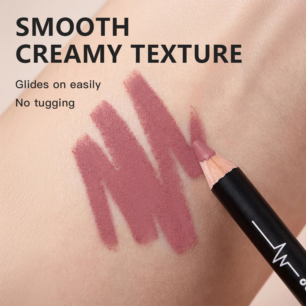 12-Piece Waterproof Long-Lasting Lip Liner Pencil Set