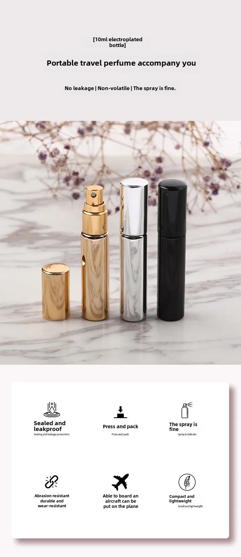 Refillable Portable Perfume Atomizer Spray Bottle