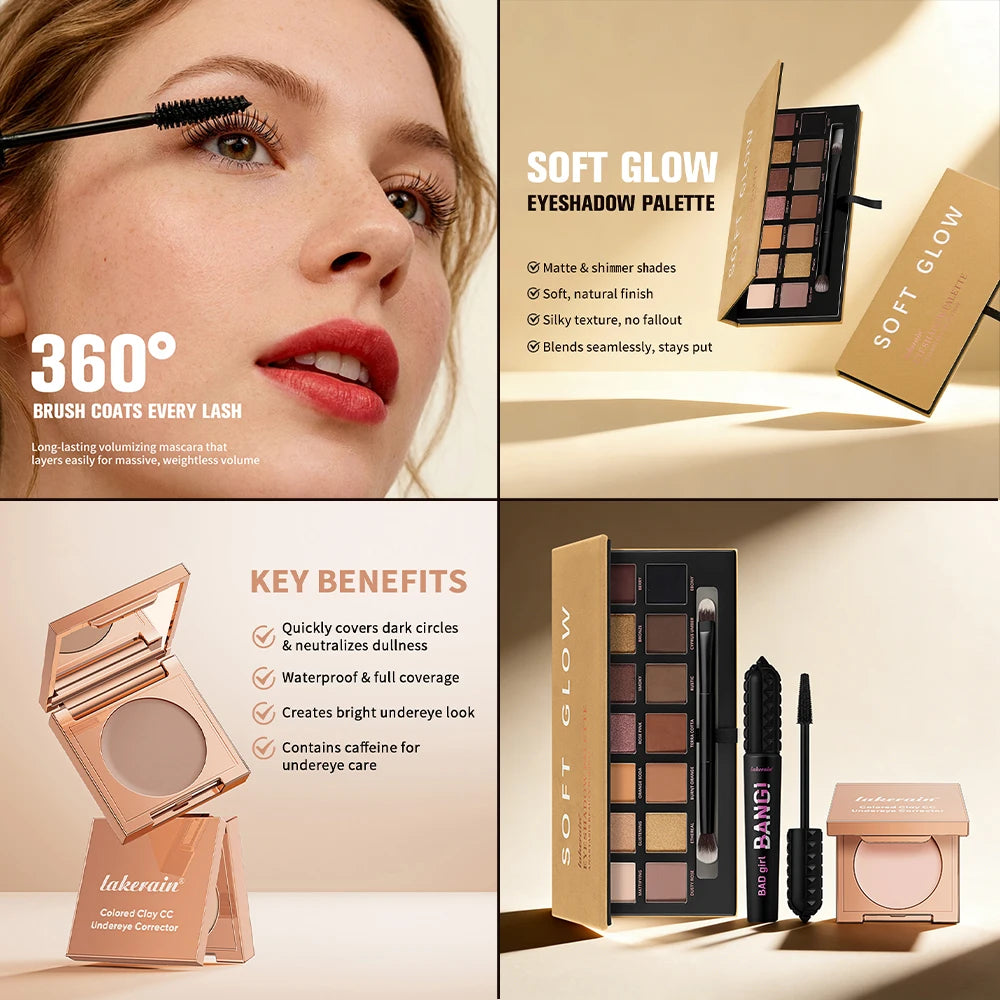 3-Piece Eye Makeup Essentials Kit