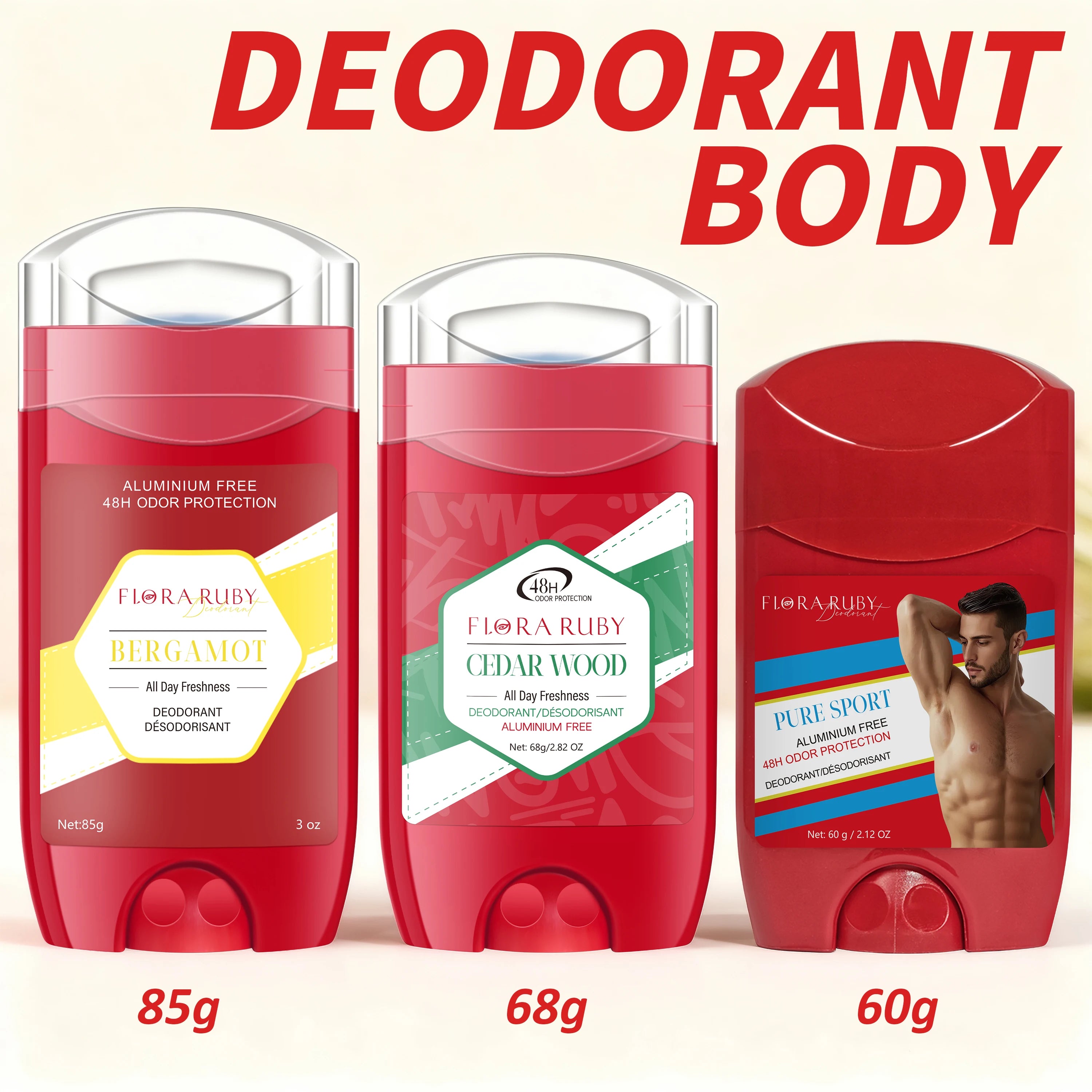 Aluminum-Free Men's Deodorant Stick 3-Pack