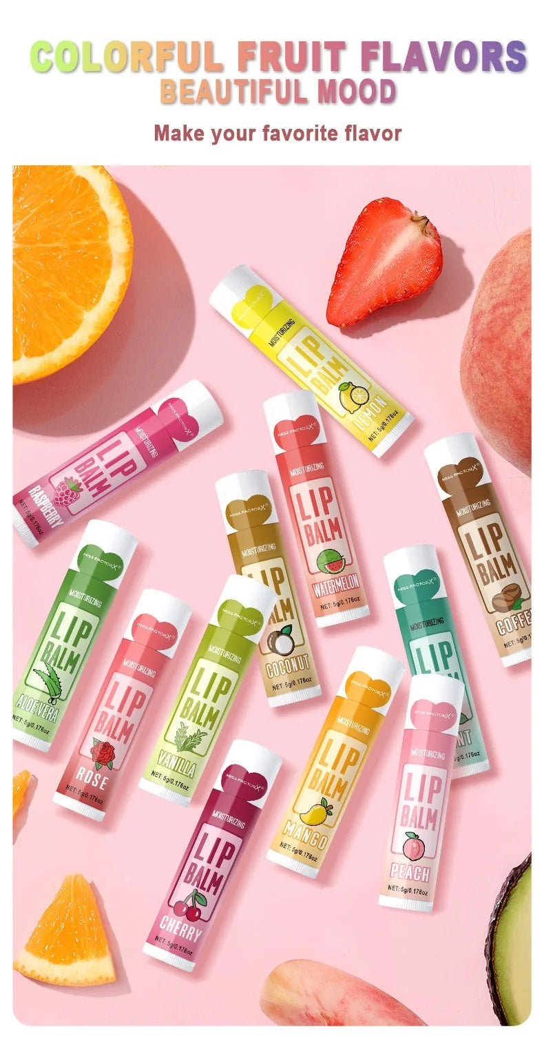 12-Piece Fruity Moisturizing Lip Balm Set