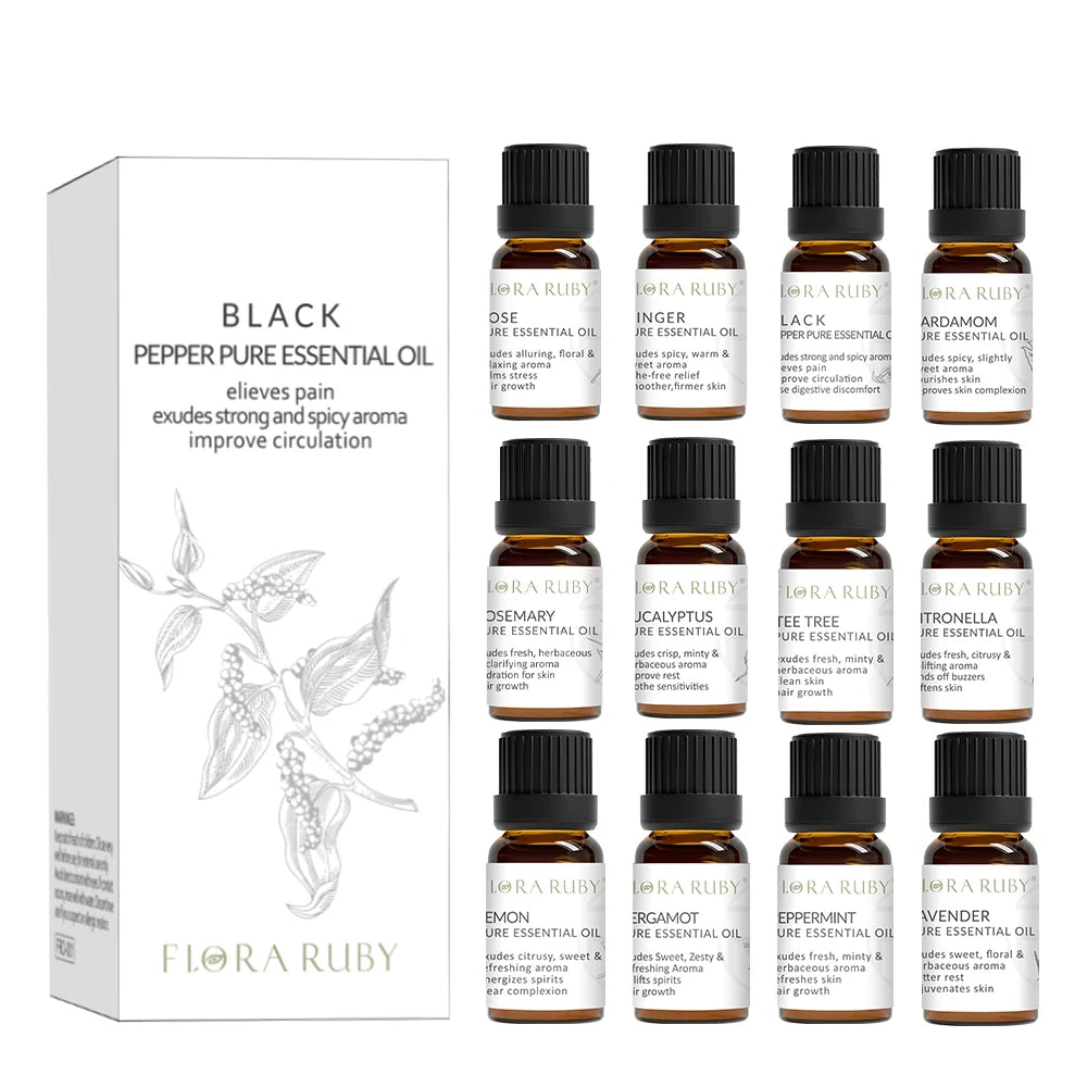 Pure Organic Plant Essential Oil Set for Aromatherapy and Diffusers - 1