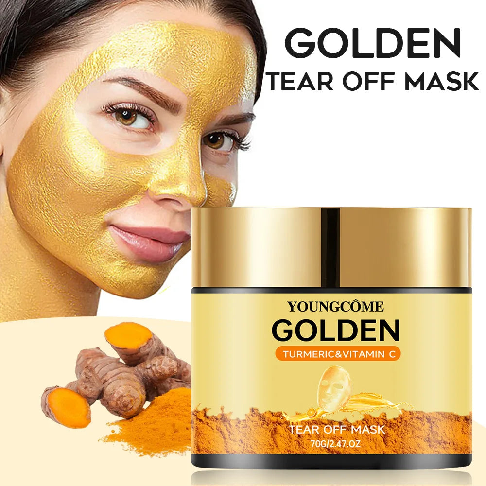 24K Gold Collagen Peel-Off Facial Mask for Glowing Skin