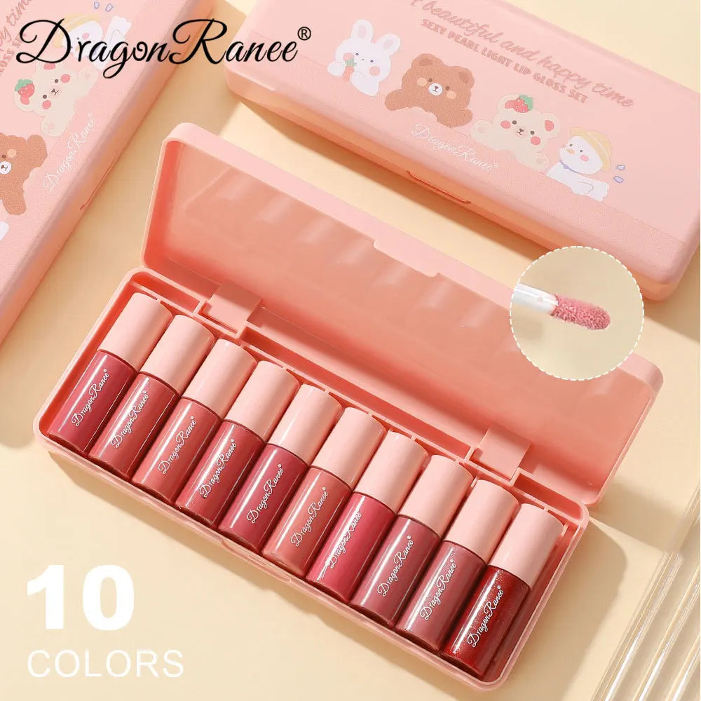 10-Piece Waterproof Moisturizing Lip Gloss Set - 3