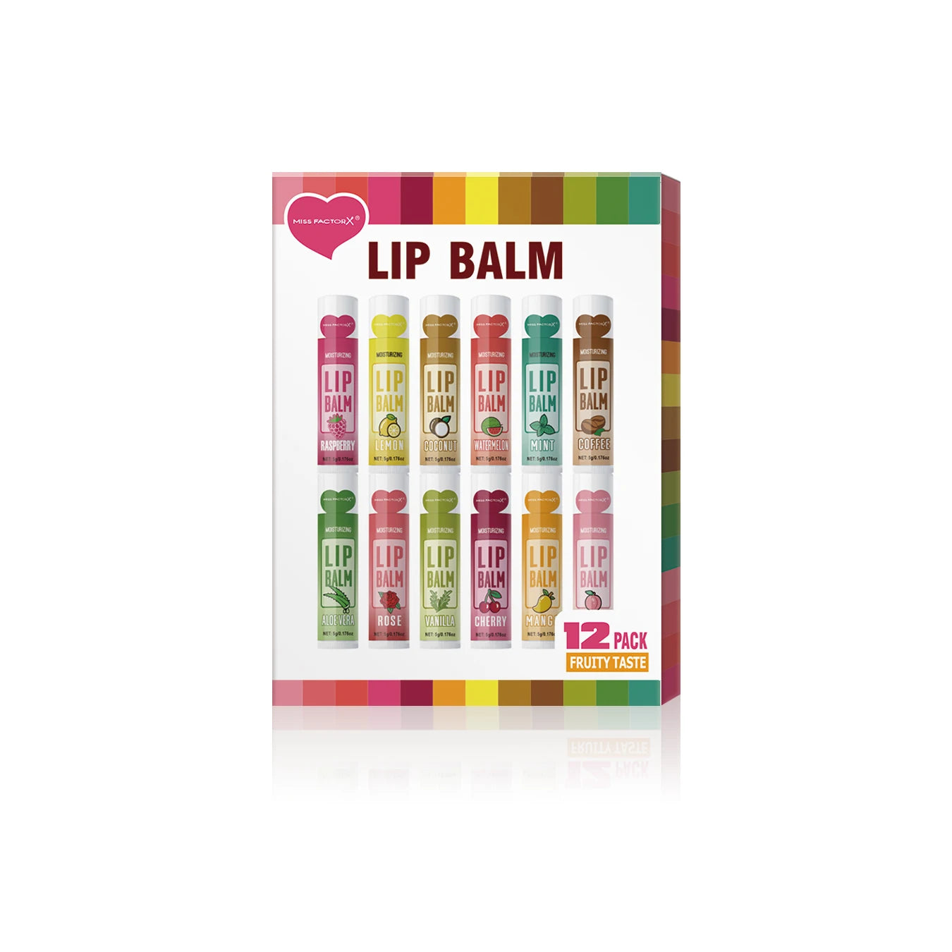 12-Piece Fruity Moisturizing Lip Balm Set