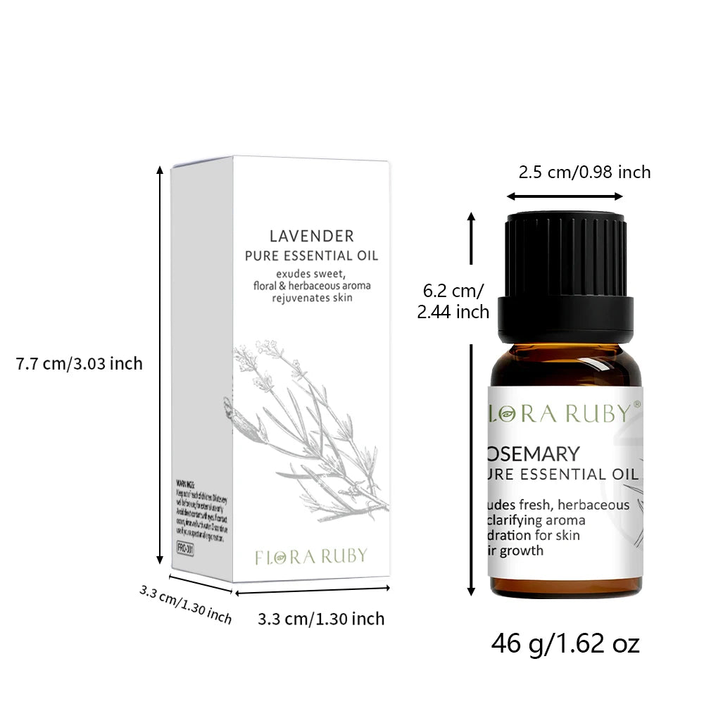 Pure Organic Plant Essential Oil Set for Aromatherapy and Diffusers - 6