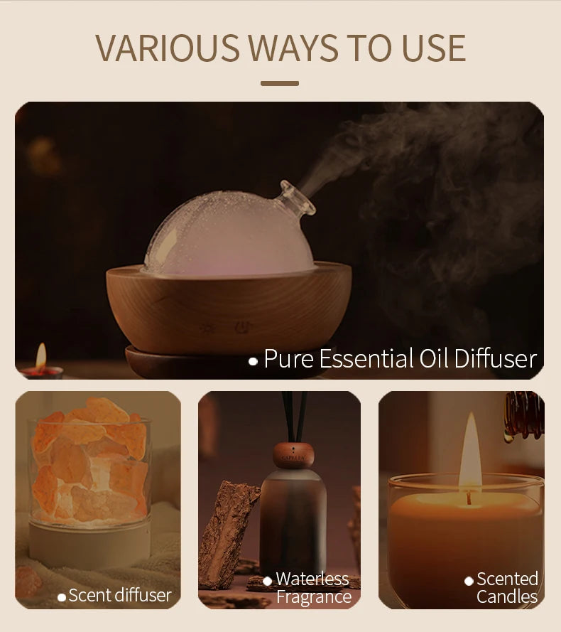 Pure Organic Plant Essential Oil Set for Aromatherapy and Diffusers - 8