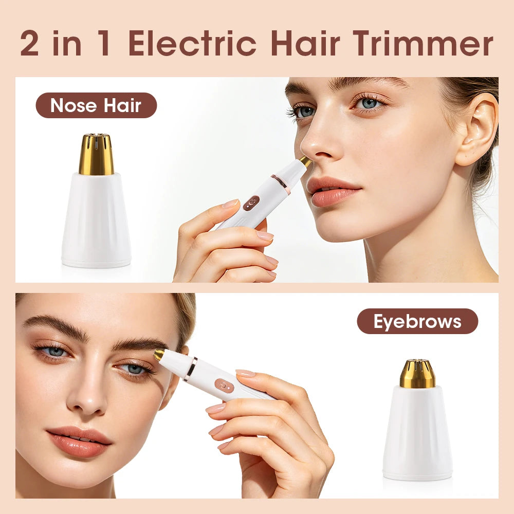 2-in-1 Electric Eyebrow and Nose Hair Trimmer