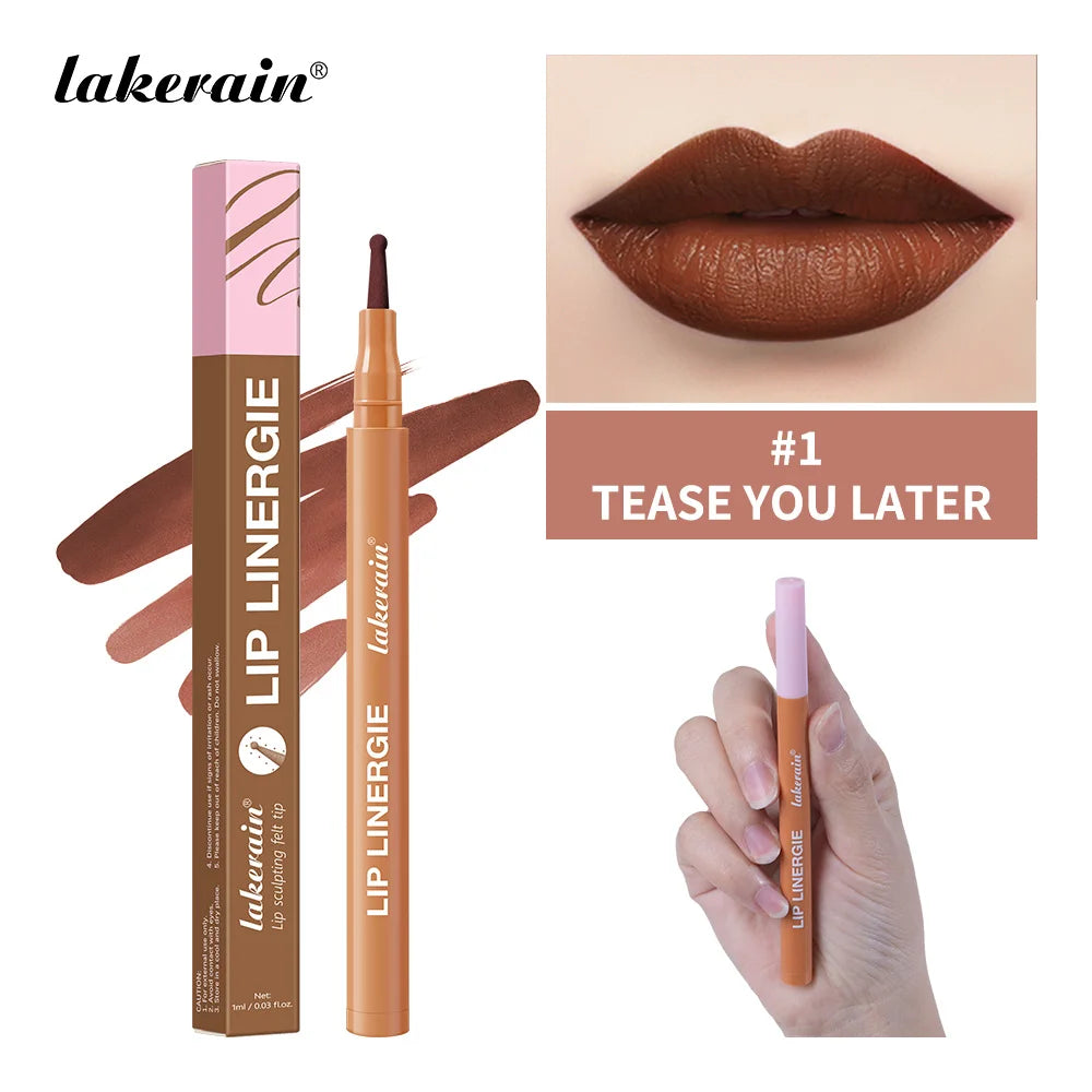 2-in-1 Dual-Tip Waterproof Lip Stain and Liner Pen