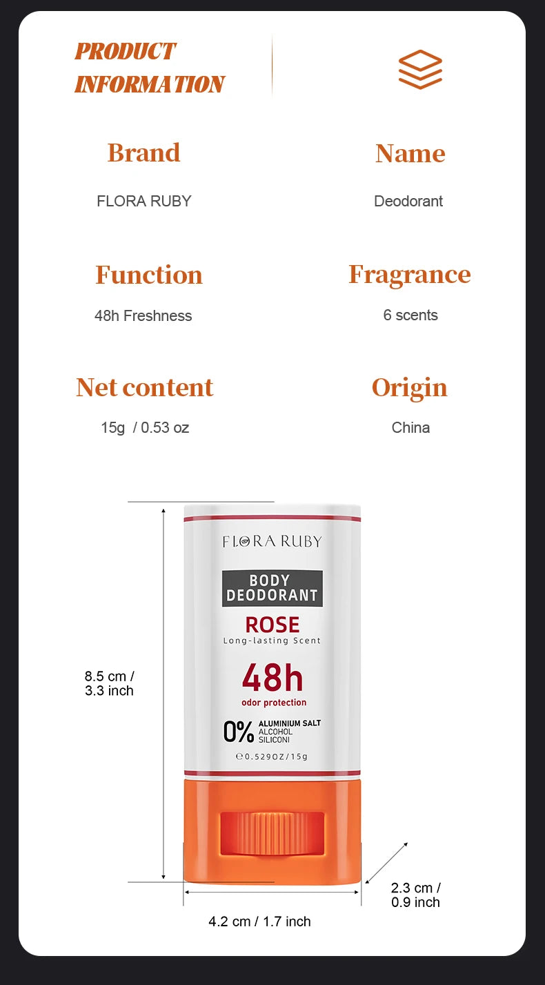 6-Piece Long-Lasting Natural Scent Deodorant Set