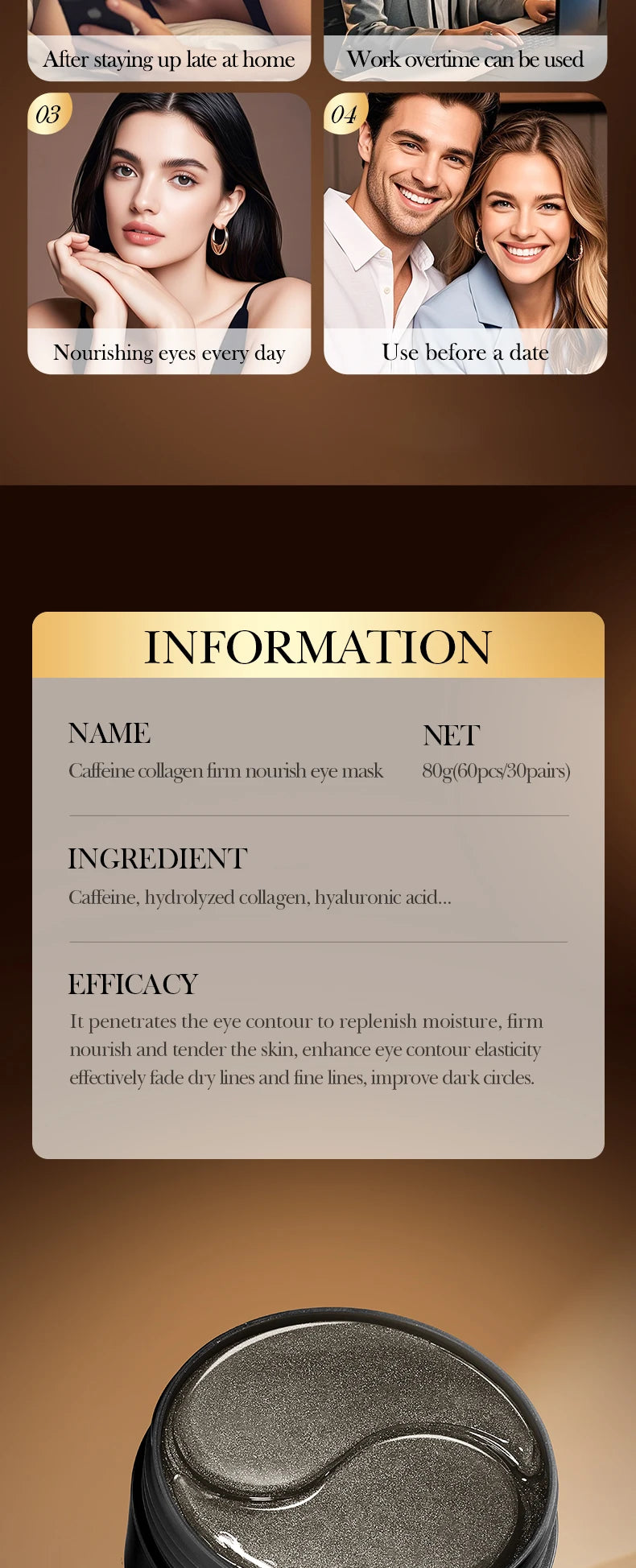Caffeine Collagen Eye Patches for Anti-Aging and Puffiness - 11