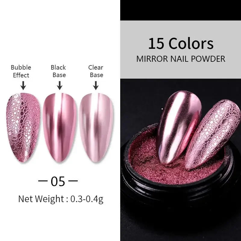 Metallic Mirror Effect Nail Glitter Chrome Powder