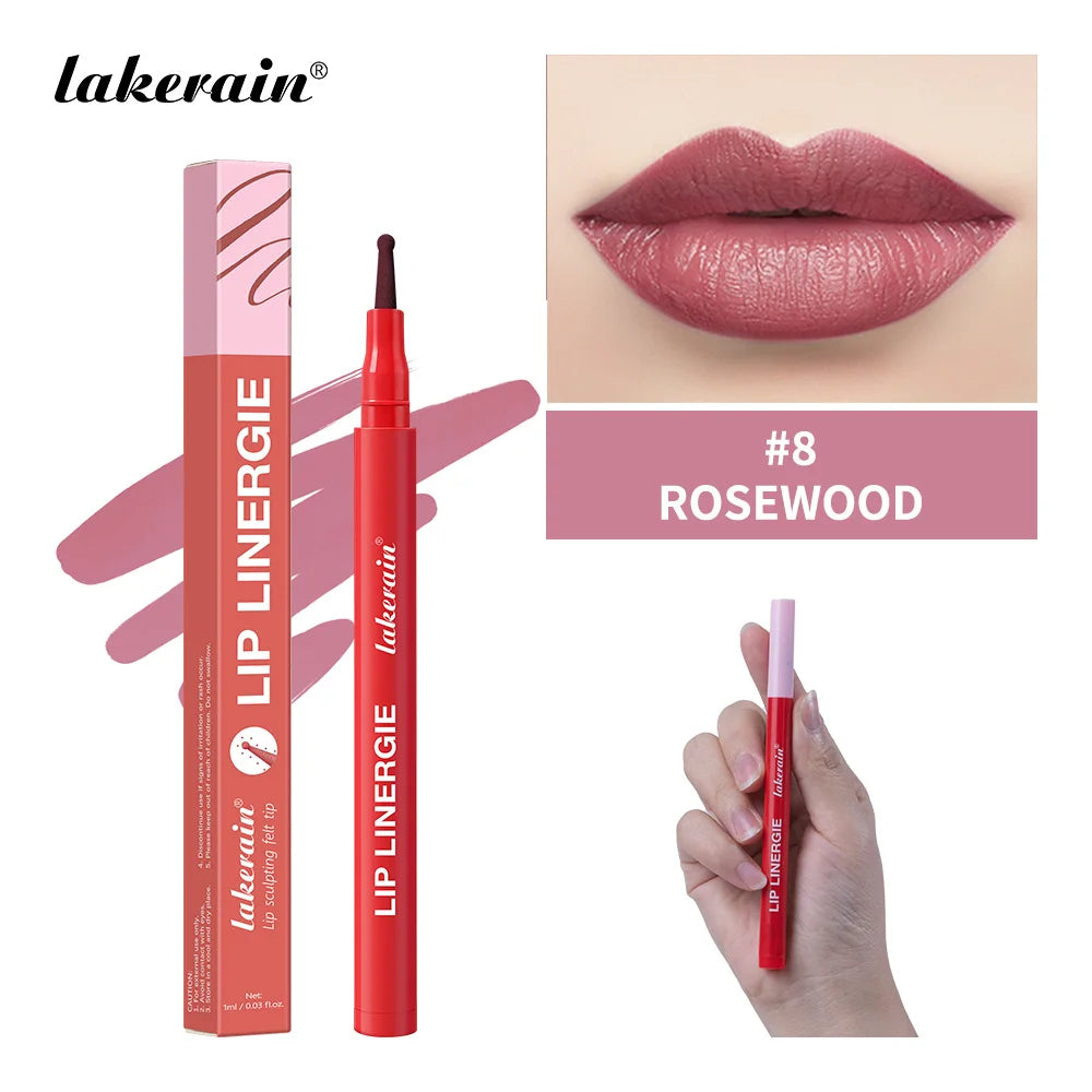 2-in-1 Dual-Tip Waterproof Lip Stain and Liner Pen