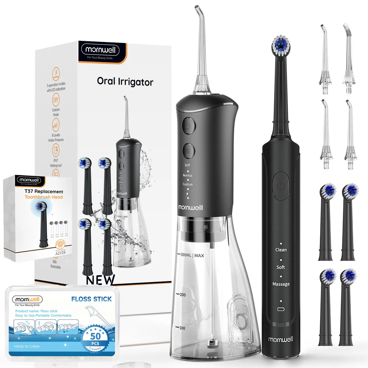 2-in-1 Sonic Electric Toothbrush and Water Flosser Oral Care Kit
