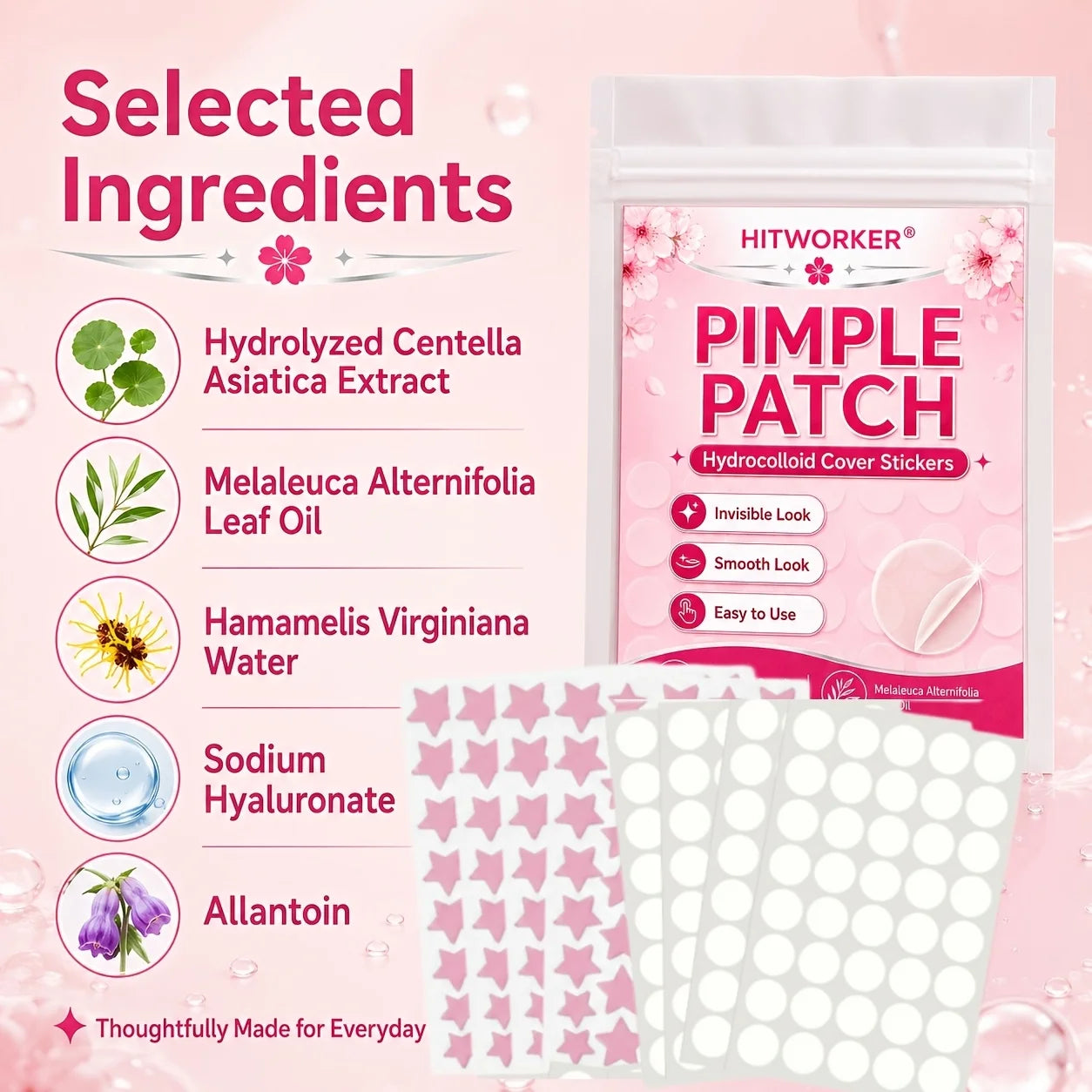 Invisible Hydrocolloid Acne Pimple Patches 320-Piece Set - 11