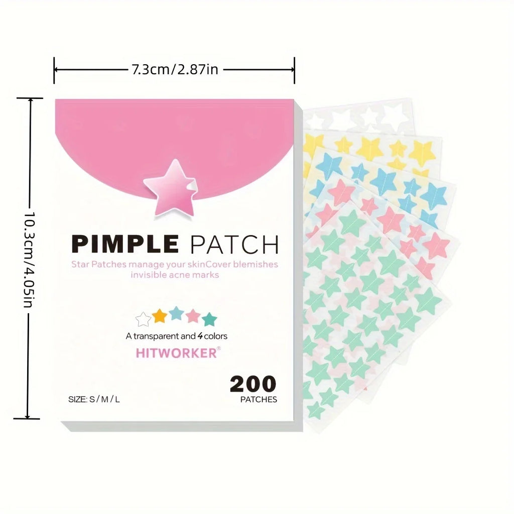 200 Count Star Hydrocolloid Acne Patches for Fast Blemish Healing