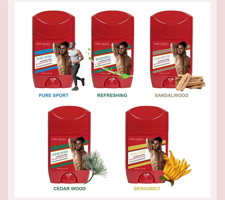 Long-Lasting Aluminum-Free Deodorant Stick for Men